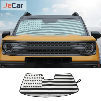 JeCar Carro da Frente pára-brisa, Protetor solar Anti-UV, Raio Sol de Capa de Almofada Para a Ford Bronco Esporte até 2021 Interior do Carro Acessórios