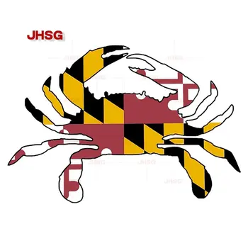 JHSG Auto Moto Acessórios do Exterior Maryland Caranguejo Bandeira do Estado de Decalque - Carro de Vinil Adesivo Decalque - Vinil Adesivo Decalque de PVC