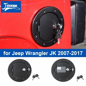 JIDIXIAN de Alumínio do Carro de Gás e Óleo Combustível Tampão do depósito para a Decoração da Tampa Com a Chave de Bloqueio para Jeep Wrangler JK para o período 2007-2017 Acessórios do Exterior