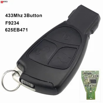 Keyecu 433Mhz Smart 3 BOTÃO Smart Chave Remoto 433Mhz Fob para a MERCEDES BENZ C E S CLASSE IYZ 3312