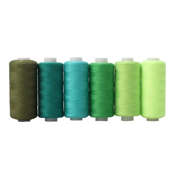 Linha de costura Multicolor 6 Pcs 400 Quintal de Poliéster Rolo Acessório de Kit para Máquina de Costura, Bordados a Mão Artesanato