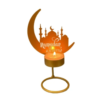 Lua Em Forma De Suporte De Vela Do Castiçal Lua Castelo De Suporte De Vela Candlestand Casamento Muçulmano Do Ramadã Presente Eid Mubarak Decorações