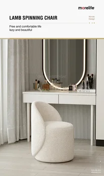 Luz de Cadeiras de Luxo para o Quarto da Composição do Encosto da Cadeira de Maquiagem Fezes Casa Quarto Vaidade Cadeira Simples Cômoda Fezes Sotaque Cadeiras