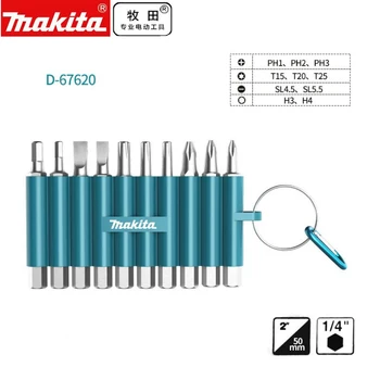 Makita D-67620 Bits de chave de Fenda 10Pcs Conjunto de 50mm Phillips Fenda Hex Torq 1/4