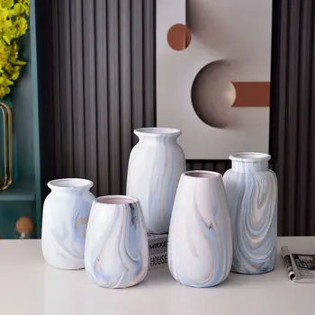 Mármore Textura Vaso De Cerâmica, Decoração Home Do Vaso, A Água Do Recipiente De Armazenamento Planta Verde Recipiente, Estilo Boho Vaso Decoração