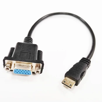 NCHTEK MINI Compatível com HDMI Macho-VGA DB de 15 pinos Fêmea HDTV Cabo do Adaptador de Cerca de 30CM/1PCS