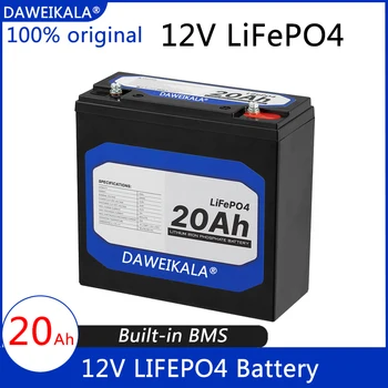 Novo 12V 20Ah LiFePo4 Bateria de Lítio de Fosfato de Ferro de 12V 24V Bateria Recarregável de LiFePo4 para a Criança Scooters de Barco a Motor Sem Imposto