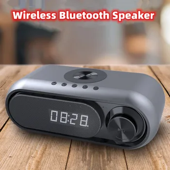 Novo Bluetooth Portátil com alto-Falante de Som Multifuncional de Carregamento do Relógio de Alarme Rádio FM TF-de-Cabeceira alto-Falante sem Fio Com Carregador