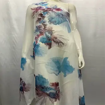 Novo design de alta qualidade 100% algodão africano tecido do laço de 5 jardas de tecido impresso para vestidos das mulheres.L78175