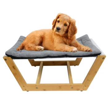 Novo design de Luxo Bambu Pet Rede, Cama, Cama do Cão, madeira de estimação cama, almofada