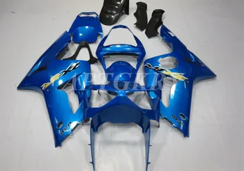 Novo Plástico ABS Shell de Moto Carenagem kit de Ajuste Para a Kawasaki Ninja ZX6R 636 ZX-6R 2003 2004 Carroçaria conjunto Personalizado Azul Cool