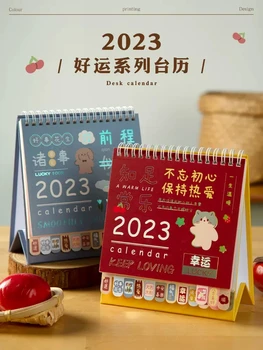Novos e Criativos desenhos animados 2023 Mini-Ano do Coelho Notebook Calendário Chinês Calendário de Mesa