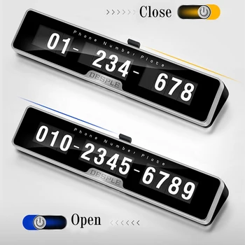 Número de Telefone da Placa Temporária cartão de Estacionamento com Interruptor Escondido 3D Mobile Número de Telefone Celular de Cartão Adesivo de Carro Estilo Carro