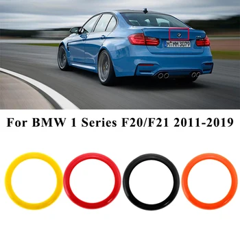 Para a BMW F20 F21 Traseira do Tronco Emblema Emblema do Anel da Tampa de acabamento para Série 1 F20 F21 2011-2019 Preto brilhante Traseiro Porta Logotipo da Decoração