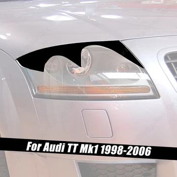 Para Audi TT Mk1 1998-2006 2Pcs Preto brilhante Farol Dianteiro do Carro Sobrancelhas Pálpebra Tampas Adesivo Tampa da Lâmpada Corpo de Guarnição Kits