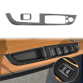 Para o BMW Z4 E89 2009-2016 de Fibra de Carbono Carro Tirante da Janela Interruptor de Controle da Tampa do Painel de Guarnição Adesivo Acessórios