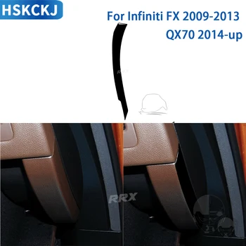 Para o Infiniti FX 2009-2013 QX70 2014+ Acessórios do Interior do Carro de Armazenamento de Caixa de Guarnição Laterais Autocolante de Decoração de Plástico Preto Brilhante