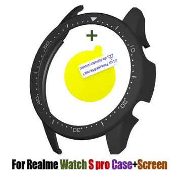Para Realme Assista S pro Smart Banda pulseira de Vidro do Filme de PMMA Protetores de Tela do Quadro de moldura para Realme S pro Caso Capa Protetora
