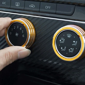Para SKODA OCTAVIA 2015-2019 3pcs/Set Car AC Botão de liga de Alumínio de Calor de Ar Condicionado Interruptor de Controle de Acessórios