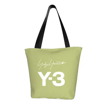 Personalizado Yohji Yamamoto Comercial De Sacos De Lona Mulheres Reutilizáveis Mercearia Shopper Sacolas