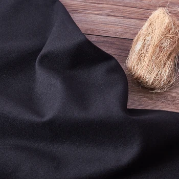 Pesado tricô material Inverno espessamento de retalhos preto Elegante casaco liso grande perna de calça para mulheres de tecido