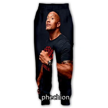 phechion Novos Homens/Mulheres Dwayne Douglas Johnson Impressos em 3D Casual Calças Moda Streetwear Homens Soltos Esportivos, Calças compridas F264