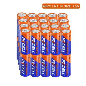 PKCELL 40PC LR1 Alcalinas de 1,5 V BatteriesMN9100 E90 N Tamanho, à Prova de Vazamento de Baterias Adequadas para Todos os Tipos de Equipamentos Eletrônicos