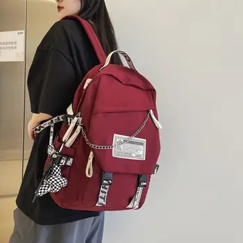 Qyahlybz saco de escola do sexo masculino estudantes universitários escola saco grande capacidade do menino mochila feminina ins saco de computador