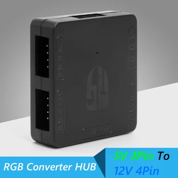 RGB Conversor de 5V 3 ARGB para 12V de 4 Pinos RGB Luz de Transferência de Ventoinha do Chassis do Conversor