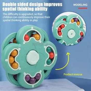 Rotação De Feijão Mágico Cubo De Dedo, Crianças Quebra-Cabeça Criativa Jogo Interativo Montessori Spinners Alívio Do Estresse Brinquedos