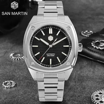 San Martin Vintage Homens relógio de Pulso Mecânico Automático Mergulhador 10Bar Impermeável PT5000 Movimento Safira BGW9 Luminosa Relógio masculino