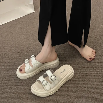 Sapatos femininos 2023 Venda Quente Moderna, Chinelos de Mulheres Chinelos de quarto Novo Concisa Casual Chinelos Mulheres Fivela Esponja Inferior Sapatos Femininos