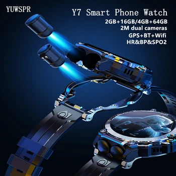 Smart Watch Y7 16GB/64GB TWS Fone de ouvido em seu GPS WiFi Posicionamento de RH&BP Pedômetro Monitor de Suporte do WhatsApp Visite Chorme Smartwatch Y7