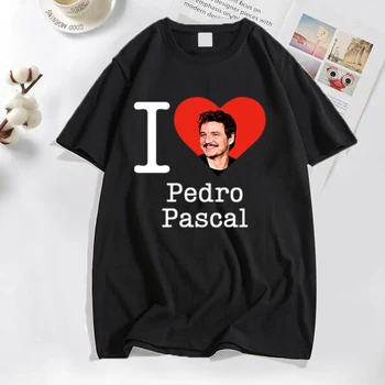 T-shirt homem que eu Amo Pedro Pascal T-Shirts de Algodão de Manga Curta Verão O Pescoço Camiseta Gráfica Tess Streetwear 90 Mens Vestuário