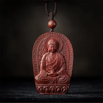 Tathagata Bodhisattva Buda Colar Pingente Mulheres Jóias Étnicas High-end Sandwood Avalokitesvara Colares de Acessórios Masculinos