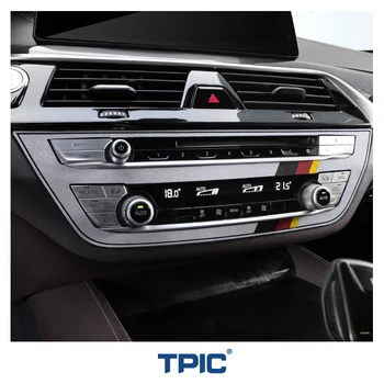 TPIC de Controle Central de Ar Condicionado do Painel de Guarnição Tampa do Adesivo para a BMW G30 G38 G01 G08 5 6GT X3 Série 2018-2023 Interior do Carro