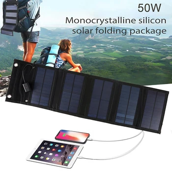 USB Dobrável, Painel Solar Portátil Flexível Impermeável Pequeno 5V Dobramento de Painéis Solares e Células Para o Telefone Móvel Aprimorar Carregador de Bateria