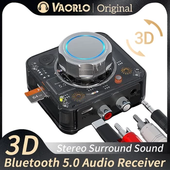 VAORLO C39 Bluetooth 5.0 Receptor de Áudio 3D Estéreo de Música sem Fio Adaptador de Cartão do TF RCA 3,5 MM Jack AUX kit Para Viatura com Fio de alto-Falante