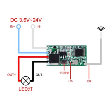 Versão atualizada 433Mhz 1CH RF Relé Receptor Universal sem Fio Interruptor de Controle Remoto do Módulo do DIODO emissor de Luz do Controlador de Atacado