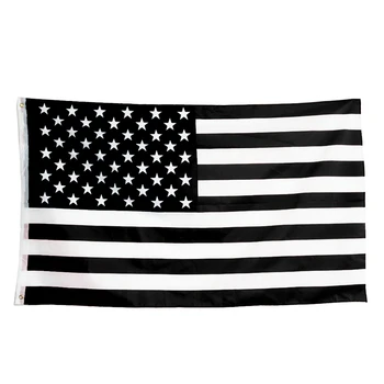 VERTICAL 90x150cm Recessão nos EUA em Preto E Branco da Bandeira Americana