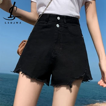 Verão de Roupas femininas coreano Moda para Mulheres Calças de Cintura Alta Y2k Streetwear Jeans Rasgados das Mulheres Shorts Jeans Roupa Azul