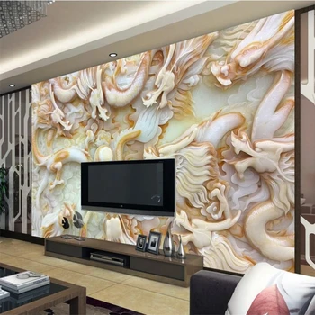 wellyu papel de Parede Personalizado 3D de Fotos Grandes murais, Pinturas de Parede HD Jade Escultura de Kowloon Seda PLANO de Fundo do papel de Parede Pinturas