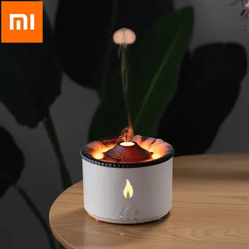 Xiaomi Novo Vulcânica Chama Difusor Do Aroma Do Óleo Essencial Da Lâmpada De Nevoeiro Aromaterapia Água-Viva De Descompressão Simulação De Chamas Umidificador